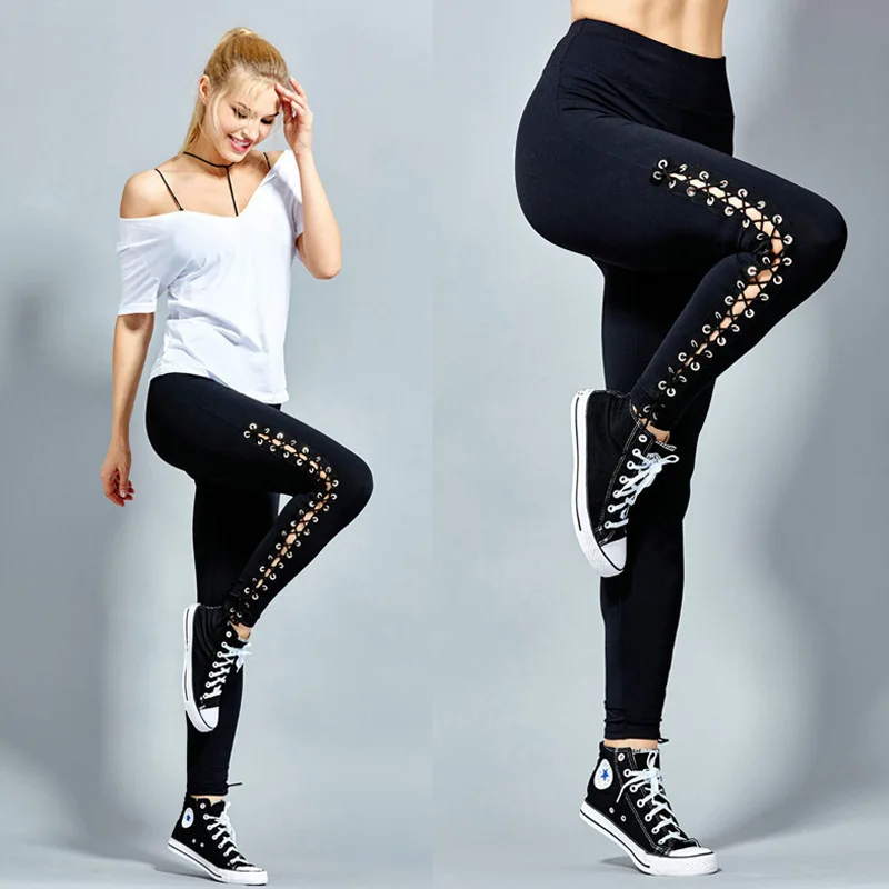 

AliExpress Wish2018 Spring And Summer Hot Sales New Style on Pants Sexy Slim Fit Solid Color Clavus Bandage Cloth Athletic Pants