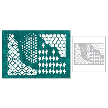 

2020 New Hot Lace Rectangle Metal Cutting Dies Debossing Background Scrapbooking and Stencils For Foil Die Cut Crafts No Stamp