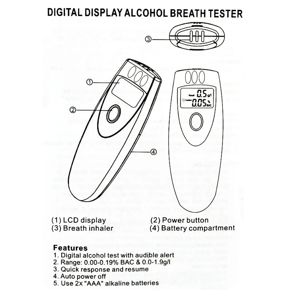 Alcohol Tester,Breath Alcohol Tester,Portable Alcohol Breath Tester With Car Keychain