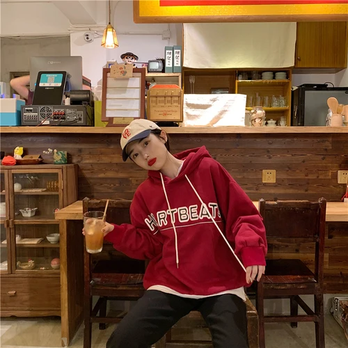 Повседневный Свободный пуловер хит продаж универсальная толстовка с капюшоном