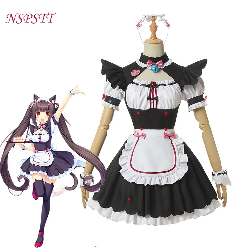 NSPSTT Nekopara Chocola ванильный косплей костюм игра кошка женский фартук платье кошачьи