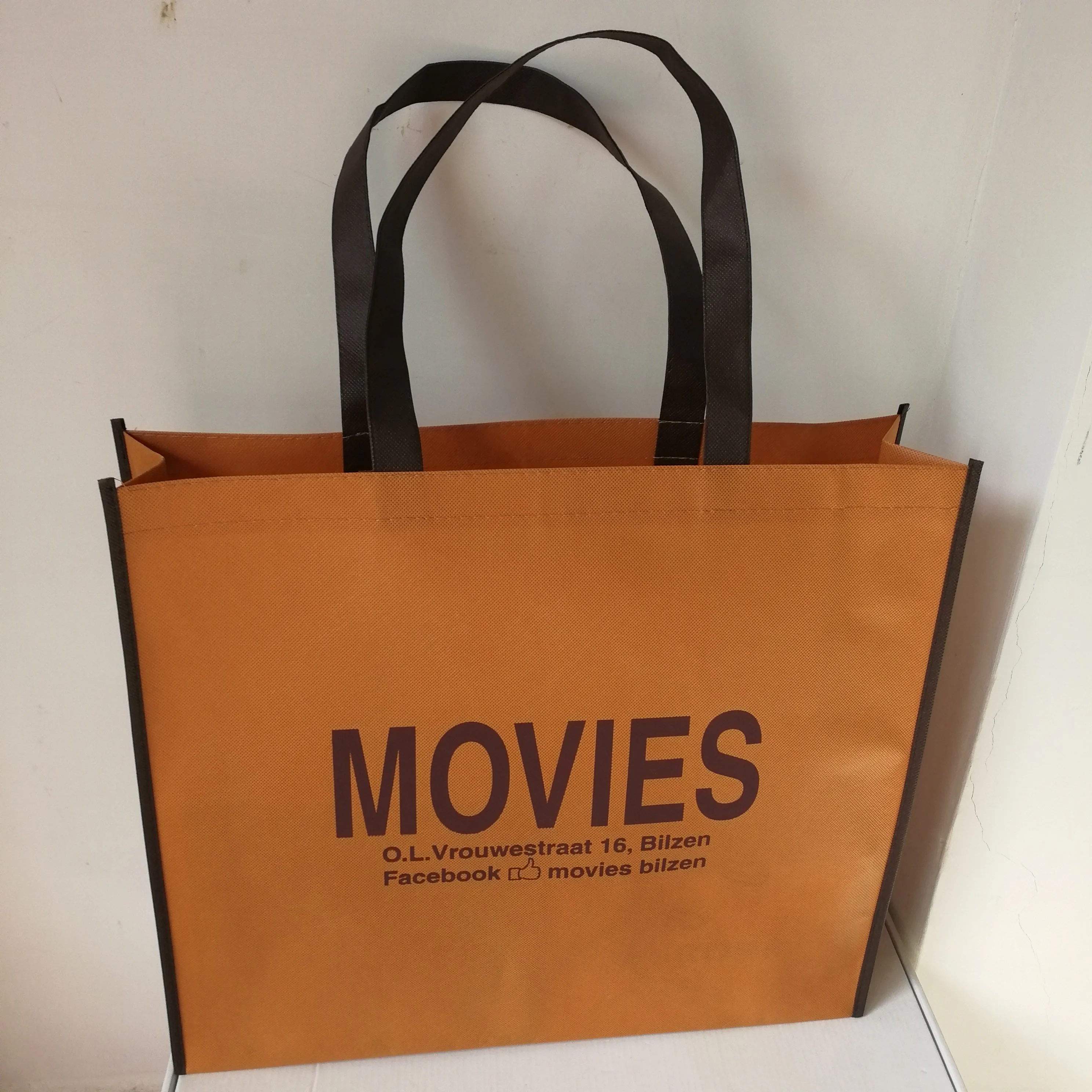 Custom big size:40x50x10cm 500pcs/lot Promotional Reusable non woven shopping bags customized logo recyclable grocery tote bags