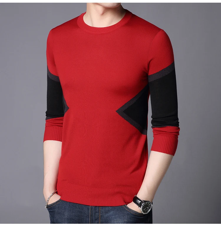 Mens Sweaters Patchwork Breathable Slim Fit Pullover Knitted Sweater Men New Sweaters Men Fashion Pullovers 4 H96416a192cbb4b88ac4f9c55ecee9bbba
