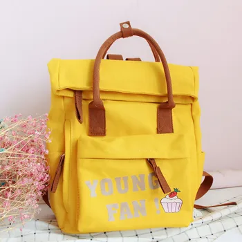 

Japan's spring and summer new backpack Harajuku high school student bag girl heart canvas backpack cute