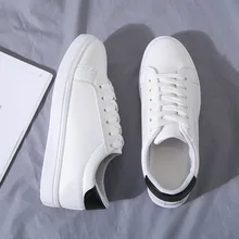 

Fashion Women Shoes Designer Flat White Sneakers PU Leather Canvas Shoes Women Casual Platform