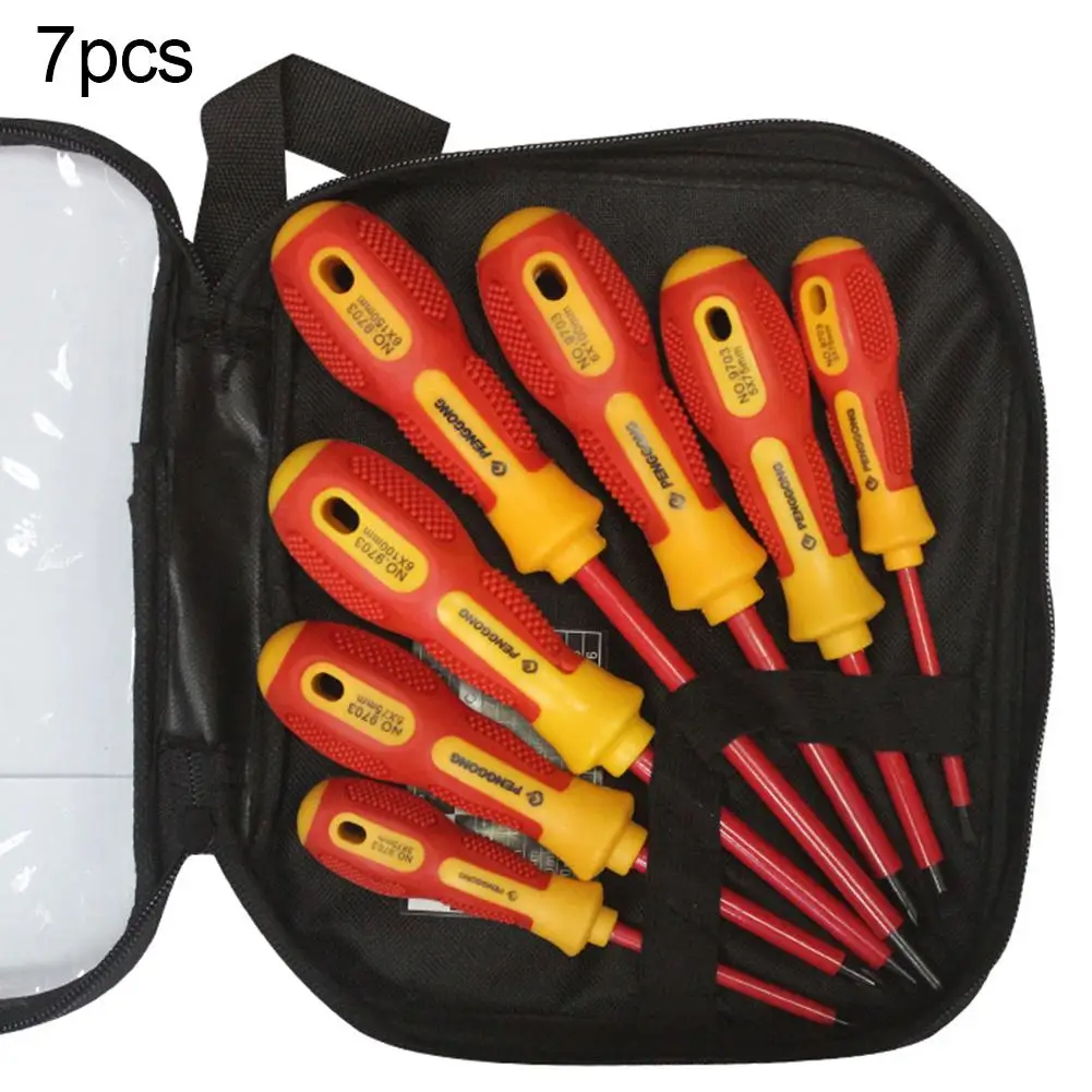 6/7/8Pcs High Voltage 1000V Slotted Cross Insulated Electrician Screwdriver Kit Test screwdriver Multi-purpose insulated cross |