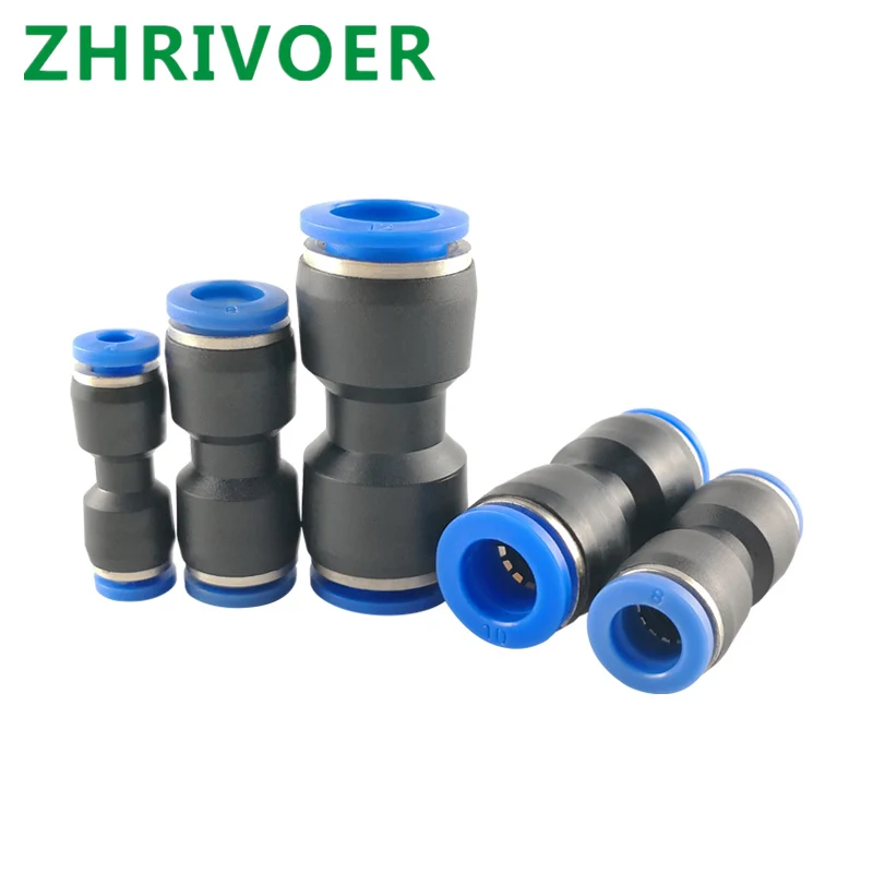 1Pcs Pneumatic Fittings Push In Straight Reducer Connectors Air Hose 8mm to 6mm 