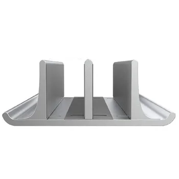 

Universal Portable Aluminum Alloy Double Slot Notebook Vertical Storage Bracket - Silver