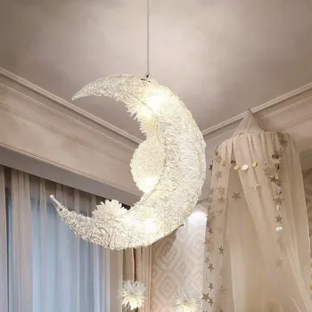 

Ceiling Lamps Modern Pendant LED Moon Star Chandelier Children Bedroom Hanging Lamp Home Fixture Light For Christmas Decorations