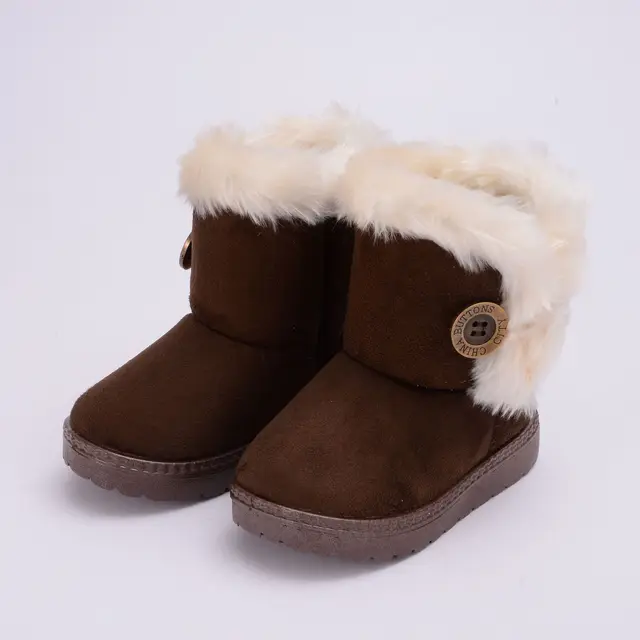 Cute Infant Baby Girls Boys Cotton Warm Snow Boots Fur Flock Thick Prewalker Mid Calf Shoes 