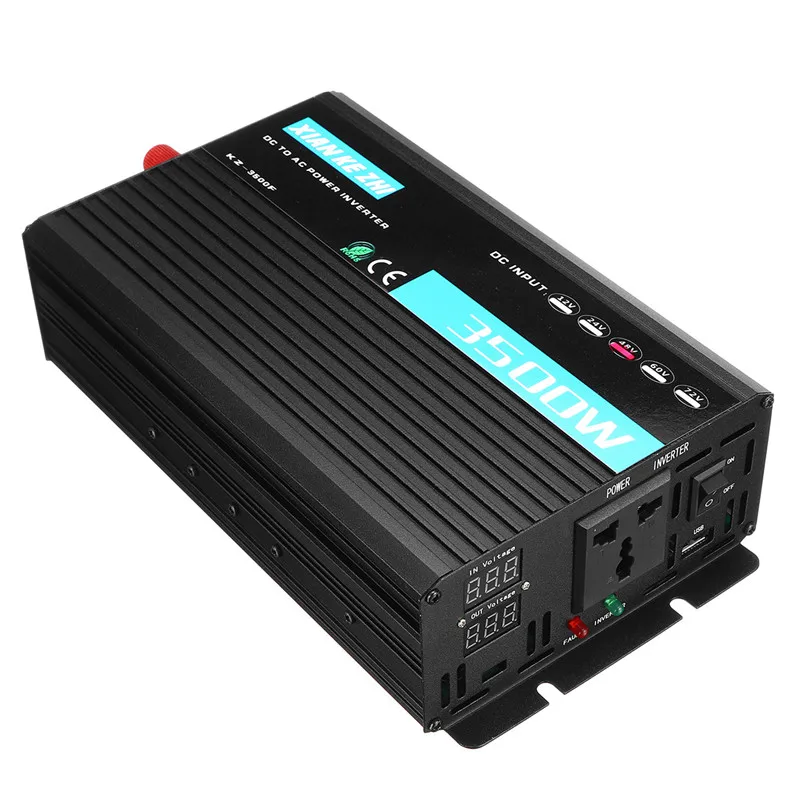 

Dual Display Intelligent 3500W Modified Power Inverter 12/24/48/60/72V TO 220V LED Display Power Converter Multi Protaction