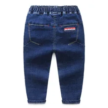 Джинсовые брюки для мальчиков; коллекция года; сезон весна-осень; стиль; Эластичные Обтягивающие Брюки; Детские повседневные брюки с завязками
