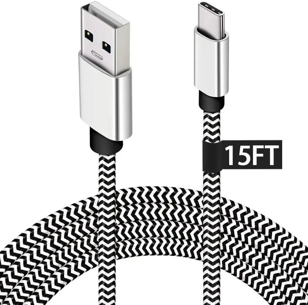 Кабель Matein 2.4A type-C 5 м для samsung S9 S9plus Fast charg USB type-C кабель для Redmi K20 шнур для зарядки телефона высокоскоростной кабель - Цвет: White