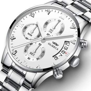 

Top Luxury Brand OLMECA Men Watches Stainless Steel Strap Waterproof Wrist Watch Fashion Business Male Clock Relojes Para Hombre