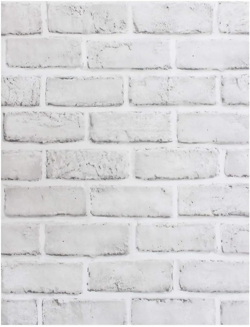 HaoHome 인조 벽돌 벽지, 자가 접착 접촉 종이, 욕실 장식 벽지, 흰색 및 회색 껍질 및 스틱