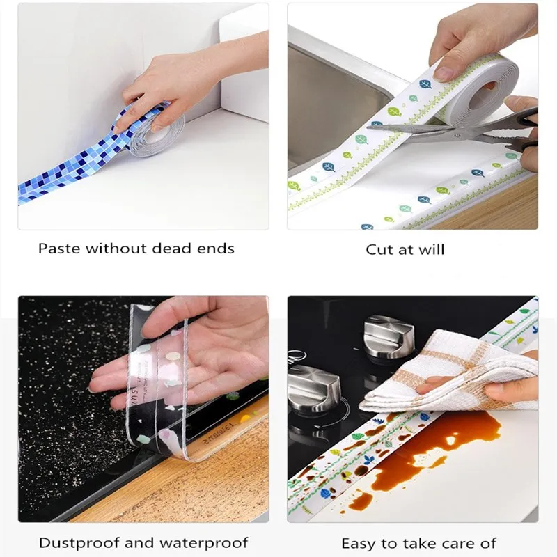 Waterproof Tape Waterproof Sealing Tape Sealing Tape Self Adhesive Sticker Kitchen Sink Waterproof Sticker Anti-mold Waterproof Tape Bathroom Countertop Toilet Gap Self-adhesive Seam Tape Stickers