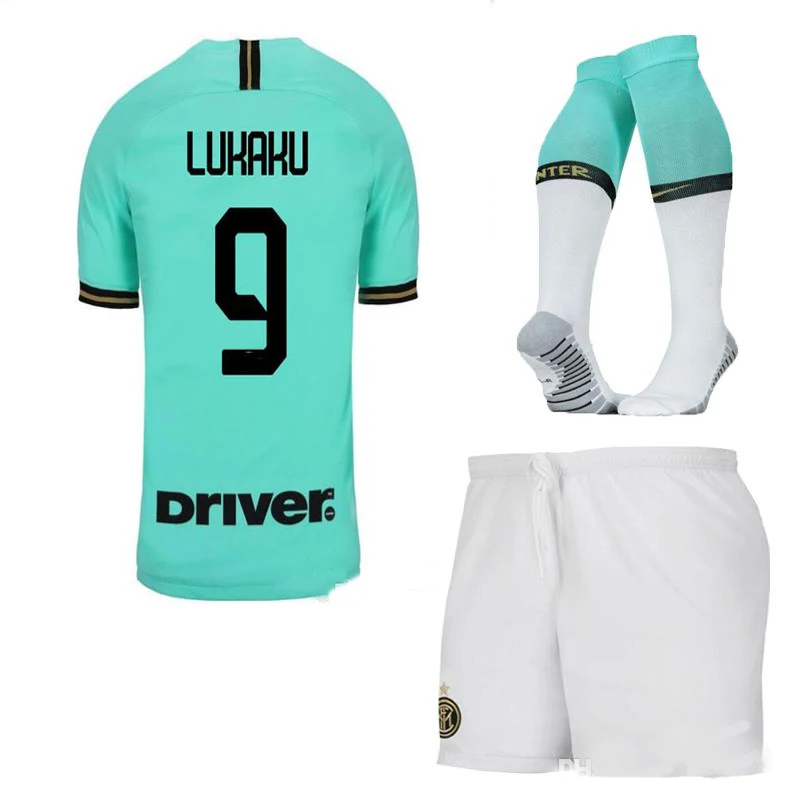 Комплект для взрослых «Inter Milan», футболка для футбола «LUKAKU NAINGGOLAN home Out 19 20», комплект для взрослых+ носки, футболка для футбола - Цвет: away