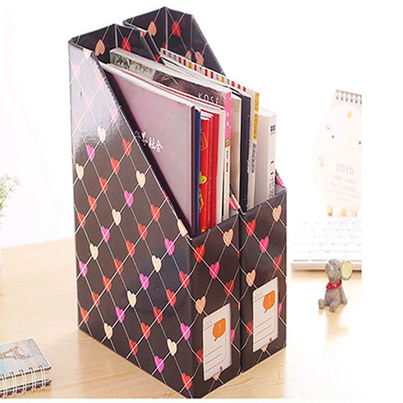 cheap Desktop Paper Document Data Storage Boxes Creative Storage Box Home Desk Folder Finishing Book Shelf Student Book Storage Box