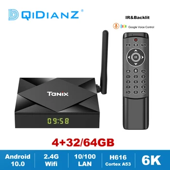 

NEW TX6S Android 10 TV BOX Allwinner H616 2.4G/5GHz Wifi 6K HDR Set Top Box Google Media Player Youtube TV Receiver DDR3 4GB