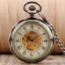 Aliexpress - Vintage Collection Steampunk Commemorative Creative Pattern Roman Nnumeral Face Manual Mechanical Pocket Watch