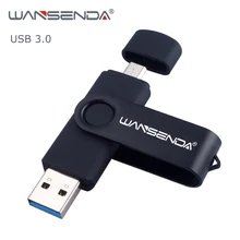 Новинка WANSENDA USB флеш-накопитель Usb 3,0 OTG флеш-накопитель 32 ГБ флэш-диск 16 Гб 64 Гб 128 ГБ 256 ГБ флеш-накопитель 2 в 1 микро usb-накопитель