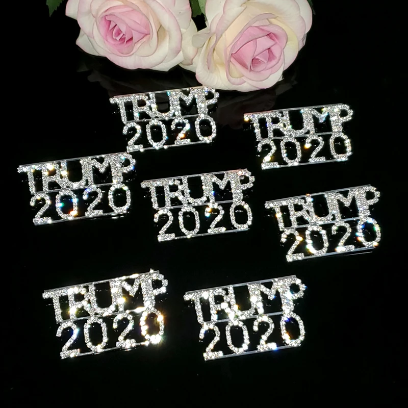 Броши Стразы Трамп 2020 булавки на лацкан выборов уникальные ювелирные изделия