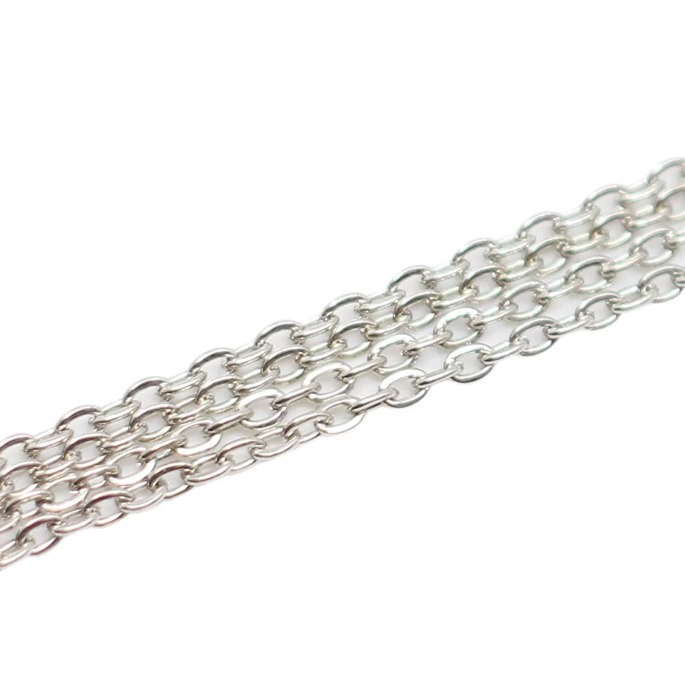 5 м/лот 2*3 мм серебро/золото/черный/бронза цвет цепочки для ожерелья латунь оптом для DIY ювелирных изделий материалы для изготовления аксессуаров - Цвет: White K
