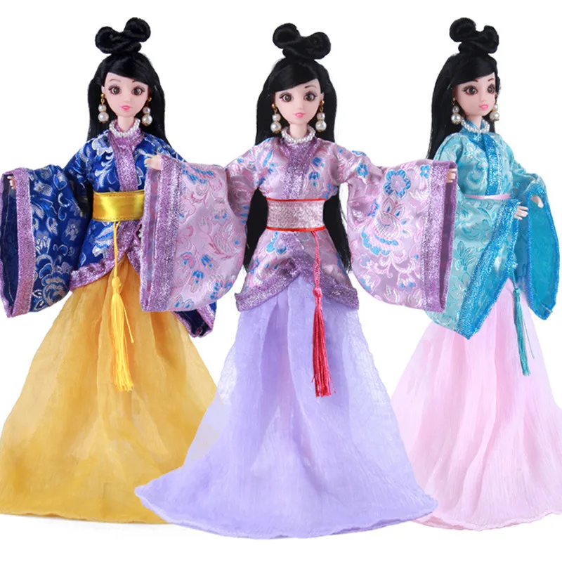 

30cm BJD Doll Chinese Costume 12 Movable Joints 3D Eyes Costume Fairy Fairy Clothes Give 8 Gifts Girl Toys DIY Dress Up Gift