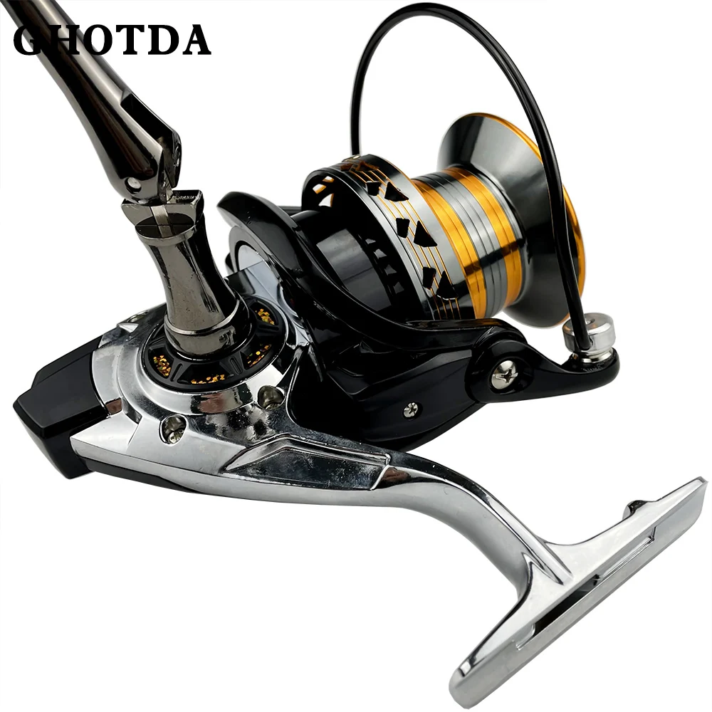 GHOTDA DH Spinning Distant Wheel Saltwater 30kg Fishing Reel for Long  Distance Shoot Surfcasting Fishing Pesca 9000 10000 12000