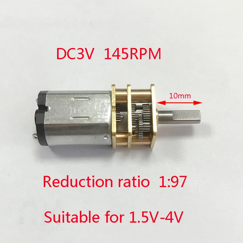 N20 dc3v 6 V 12 V sous application Boîte de Vitesse Moteur à courant continu avec boîte métal 150 tr/min 