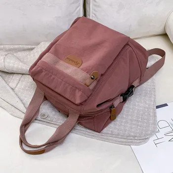 

10 inches Solid Color Student School Bag Women's Nylon water-proof Travel Backpack brand women bags 2020