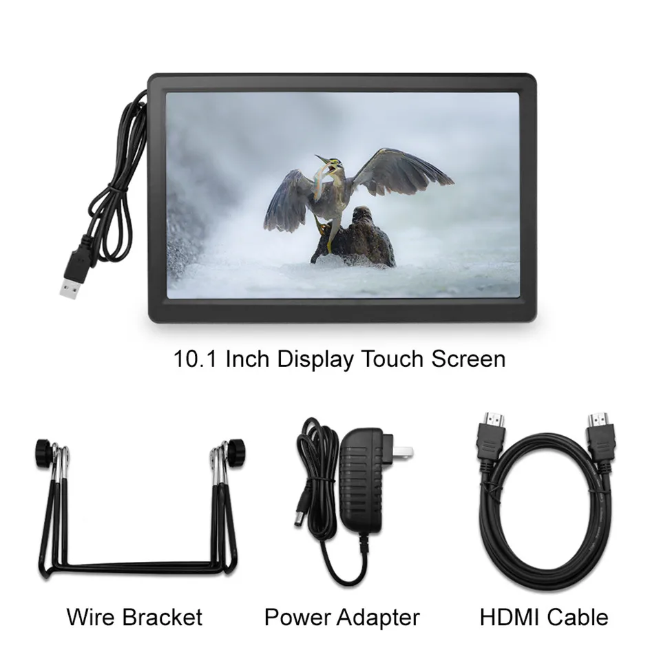 10,1 дюймовый сенсорный ЖК-экран(Адаптация: Tinker Board& Raspberry Pi), HDMI или VGA интерфейс, разрешение 1920x1080 FHD монитор