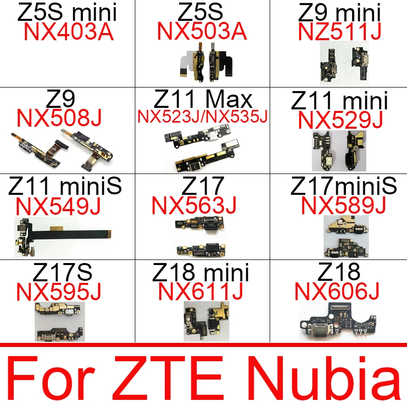 Плата зарядного устройства USB с разъемом для ZTE Nubia Z5S Z9 Z11 Z17 Z17S Z18 Max mini miniS Замена