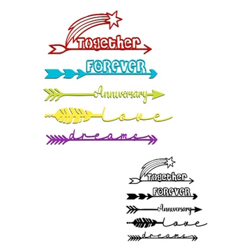 

Kokorosa Words Letter Dies for Card Making Feather Metal Cutting Dies Scrapbooking Craft Dies Stencil Die Cut