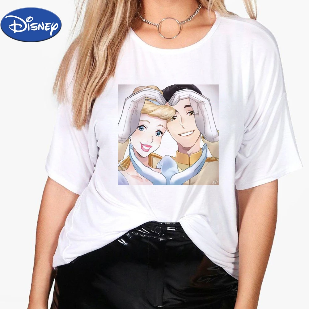 女性用ディズニー半袖tシャツ 漫画 シンデレラ ガス サマートップ 卸売り トレンド21 Tシャツ Aliexpress