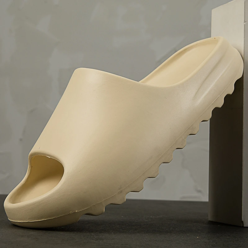 Sandalias de verano para chanclas transpirables y frescas para la playa, con boca de pescado, ligeras, color blanco hueso, Yzy, talla grande 36 46|Zapatillas| -