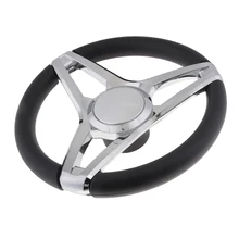 Marine Yacht Pontoon Boat Steering Wheel, 3 Spoke Sports Wheel, Universal for Most Marine Boats