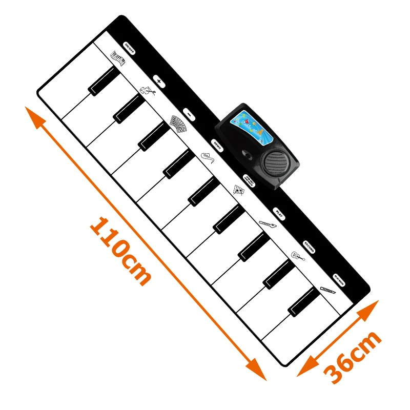 Музыкальный коврик клавиатура пианино игровой коврик с 10 сенсорными клавишами и 10 мелодий и 8 музыкальных инструментов обучающая игрушка