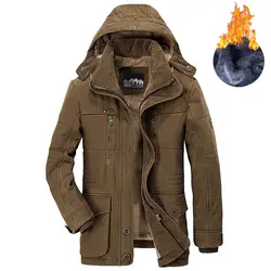 Брендовая зимняя мужская куртка, теплая Толстая ветровка высокого качества, флисовая парка с хлопковой подкладкой, пальто в стиле