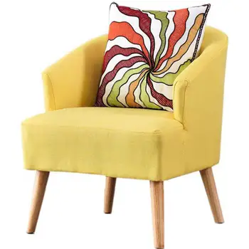 

8000Simple Modern Nordic Single Lazy Backrest Chair Leisure Individual Sofa Chair Creative Cloth Art Solid Wood Sofa Living Room
