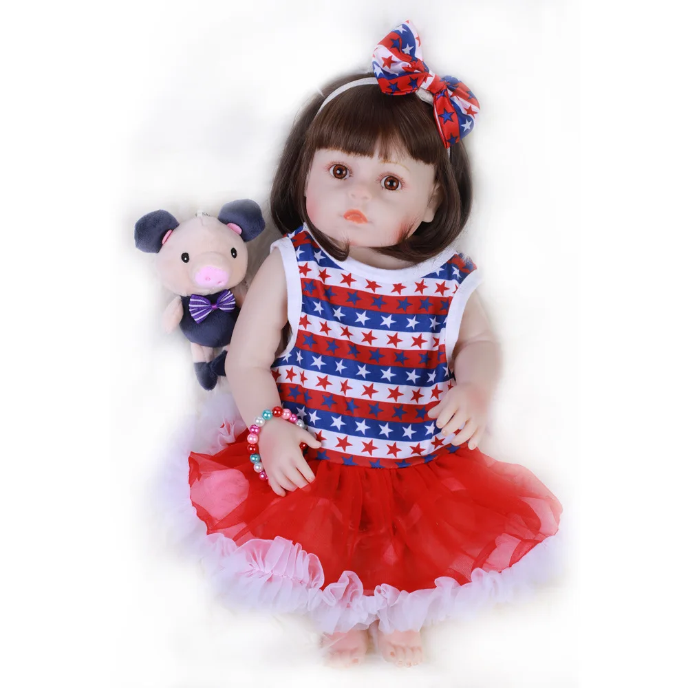 Pickwoo 55 см 48 см bebes кукла-реборн для маленькой девочки кукла из мягкого силикона и хлопка Boneca reborn Brinquedo подарок на день детей игрушки plamate