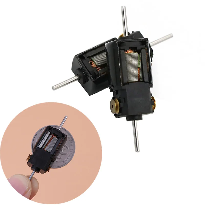 2PCS 36500RPM DC 12V 5-pole Rotor Dc Motor High Speed Dual Shaft Carbon Brush