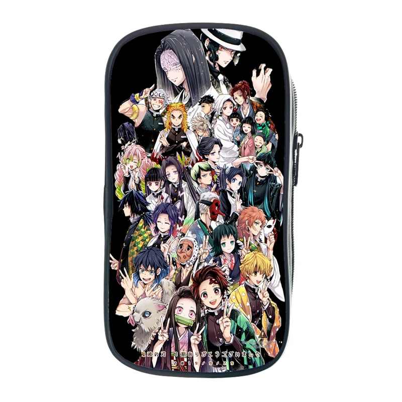 Kids Pencil Case Anime Demon Slayer Small Tote Cosmetic Bag Boys Girls 