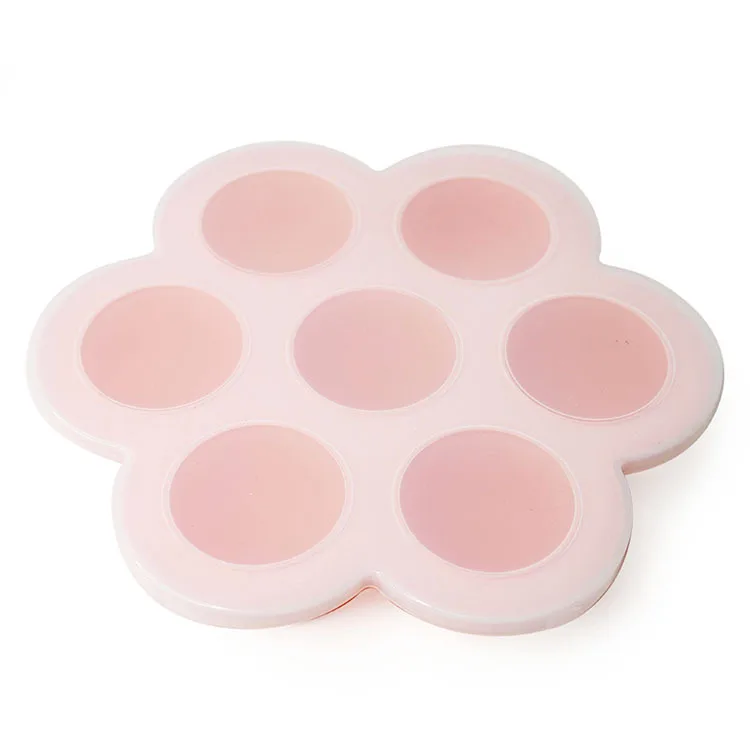 Medium pink Силиконовые 7-джинсы с дырками для малышей, муляж продукта свежий коробка Паровая коробка для яиц с крышкой льда производитель кубиков выпечки формочка для морозильника лоток контейнер для хранения - Цвет: Medium pink
