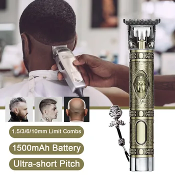 

2020 Rechargeable Engraving Hair Clippers Carving Electric Hair Trimmer Barber Hair Cutting Machine for Men