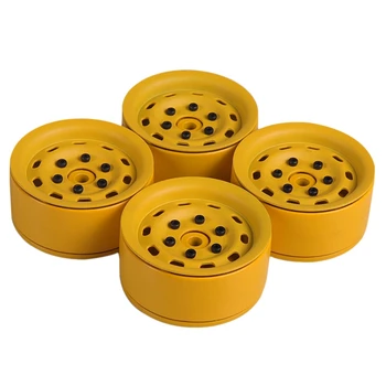 

4Pcs Metal 1.9 Inch Beadlock Wheel Rim for 1/10 Rc Rock Crawler Traxxas Trx-4 D90 D110 Defender Axial Scx10 90046 90047-Yellow