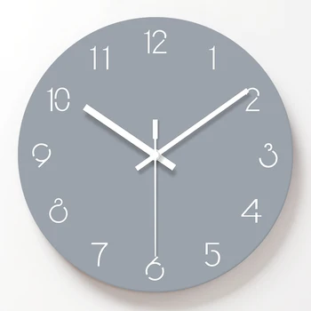 

12 Inch Wall Clock Nordic Household Mute Living Room Bedroom Minimalist Modern Decorative Wall Watch Quartz Round Clocks