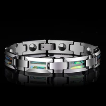 Новые Потрясающие 10 мм ширина вольфрамовые звенья браслеты для мужчин полированные инкрустация цветные Чехлы и магнитные камни длина 20,5 см