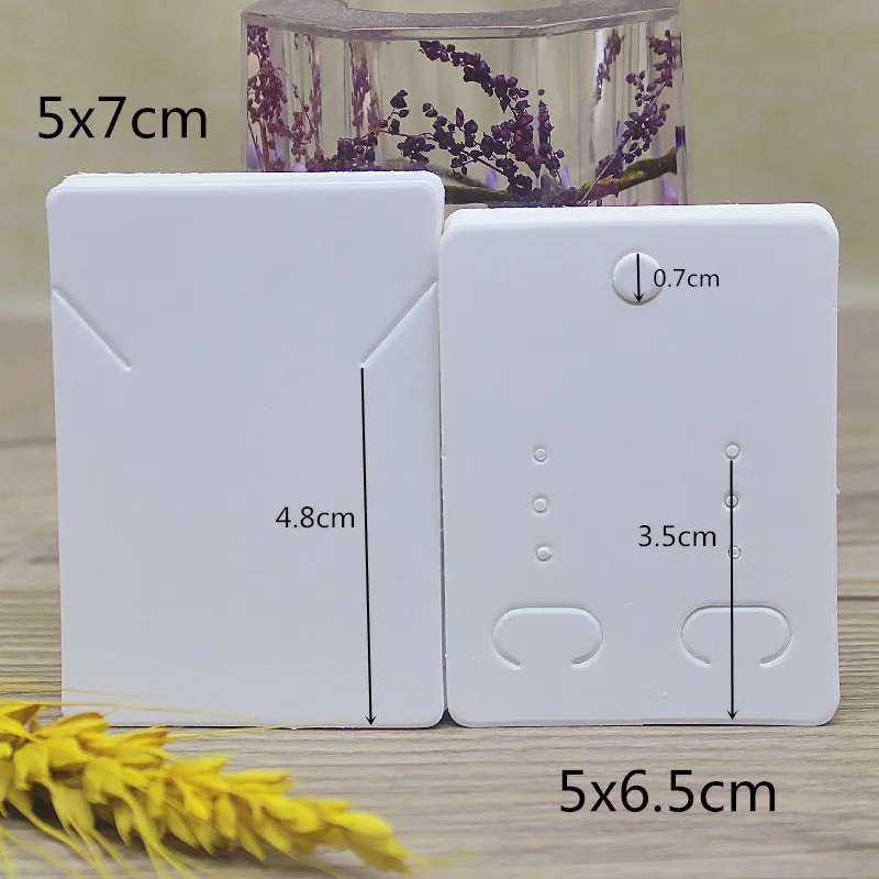 50Pcs 5*6.5cm wholesale Jewelry Display Card Accessories Earring Cards kraft white blank Jewelry drop earring package Card
