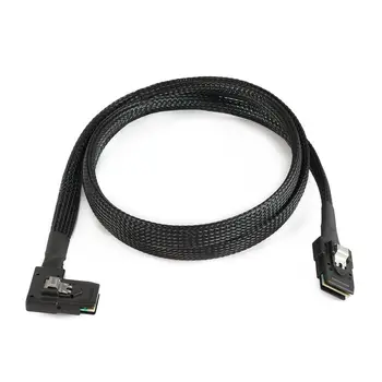 

90 Degree Ultra Slim Flat Right Angled Mini SAS 36pin SFF-8087 to 8087 Data Raid Cable 80cm
